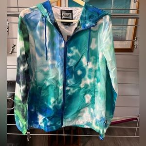 Tie Dye Blue and Green Windbreaker - Medium M